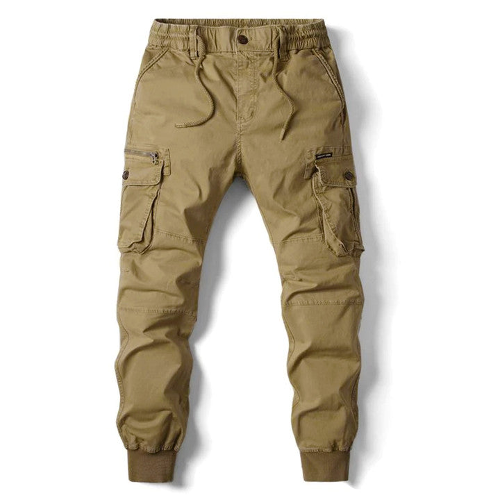 LUCAS Men's Casual Elastic Waist Cargo Pants